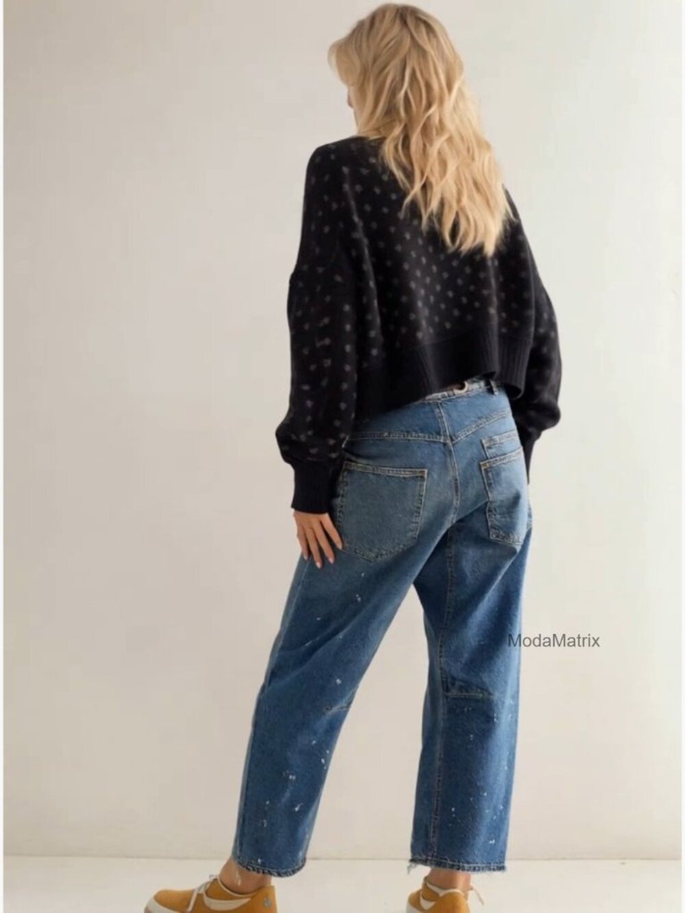 Mid-Low Rise Barrel Jeans with Drawstring Elastic Waist - Picture 7 of 7